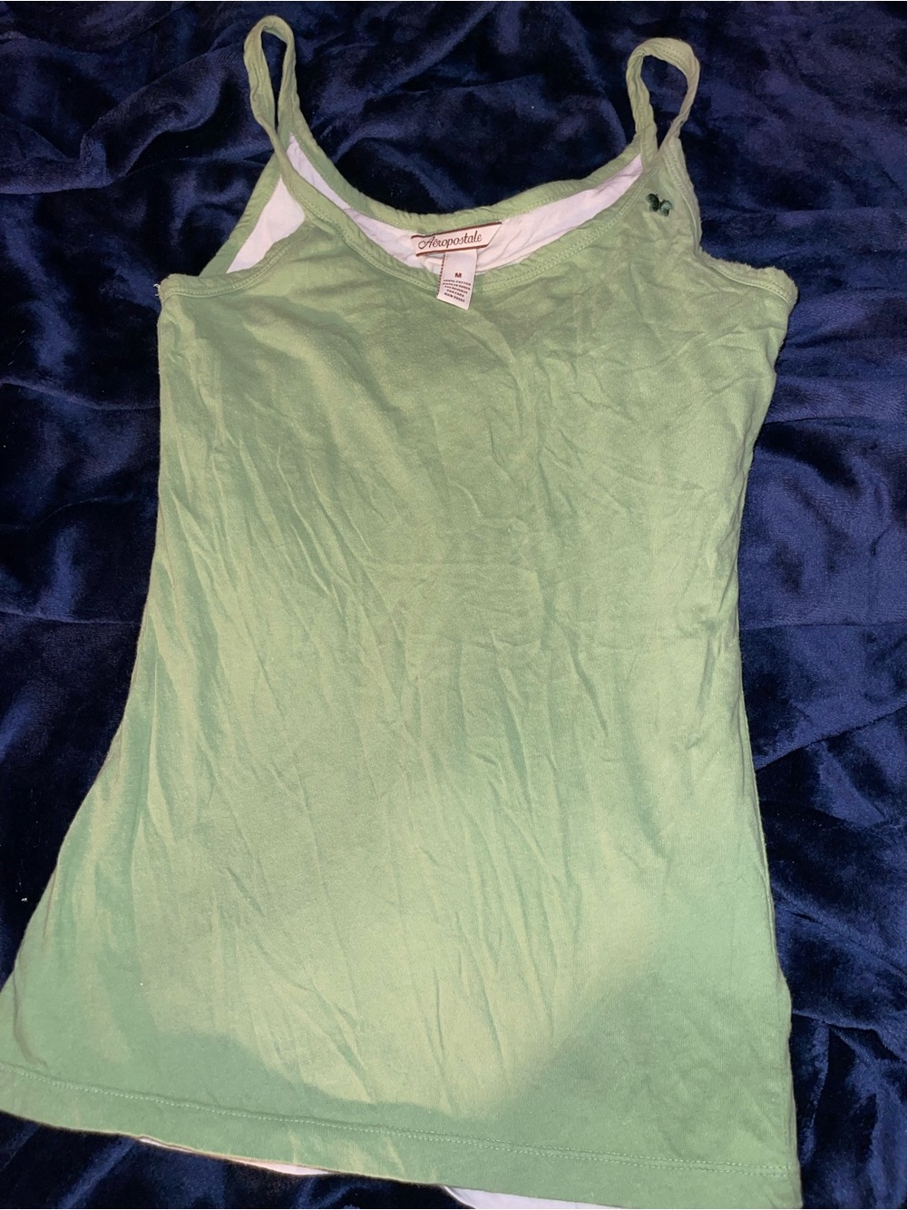 Vintage Aeropostale Women's Green Tank Top - Lightweight Spaghetti Strap